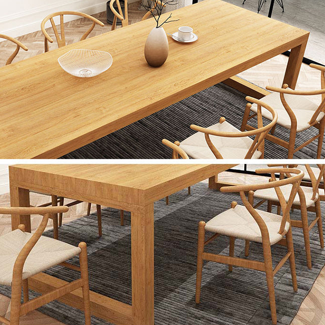 Pine en bois massif salle à manger à double table de base de piédestal à base de rectangle de base pour la maison