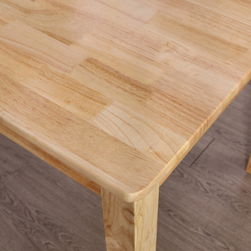 Contemporary Style Oak Dining Table 4 Legs Solid Wood Base Table for Home