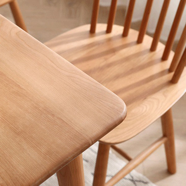 Mesa de comedor rectangular de madera de cerezo Mesa de madera moderna en la naturaleza con 4 patas