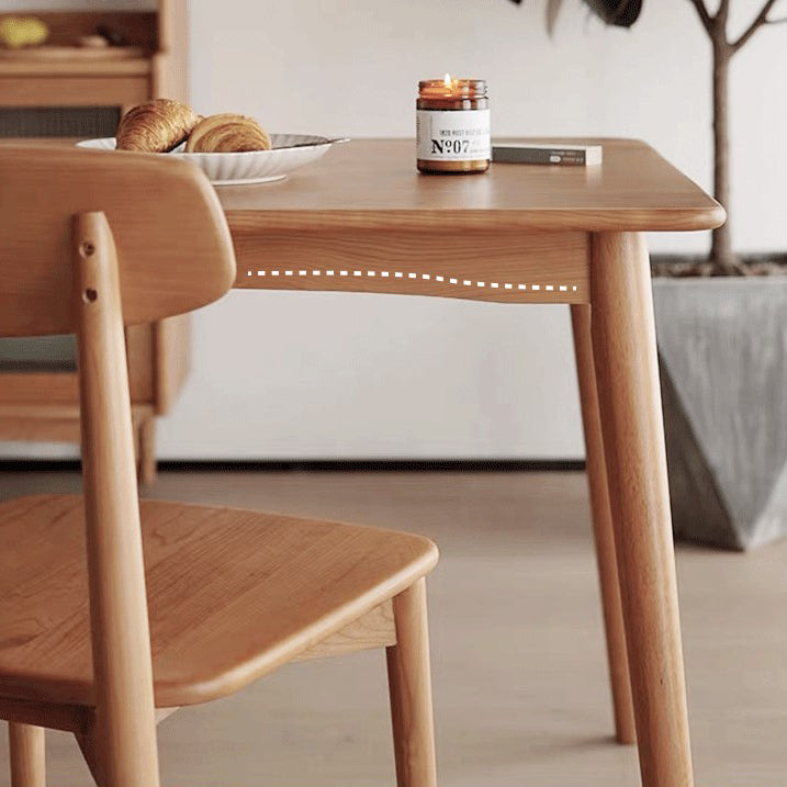 Mesa de comedor rectangular de madera de cerezo Mesa de madera moderna en la naturaleza con 4 patas