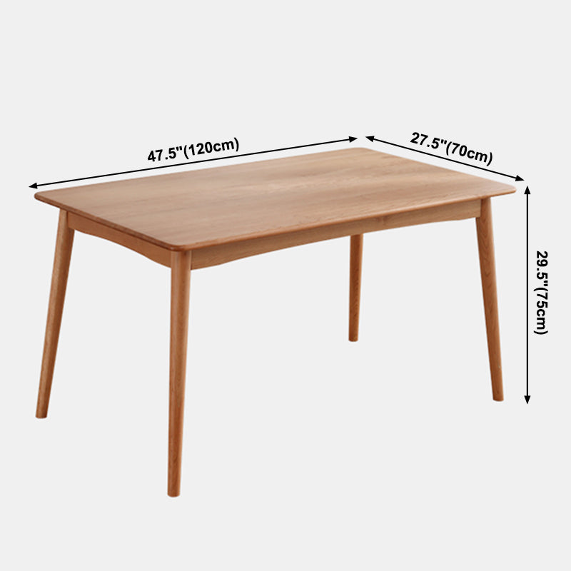 Mesa de comedor rectangular de madera de cerezo Mesa de madera moderna en la naturaleza con 4 patas