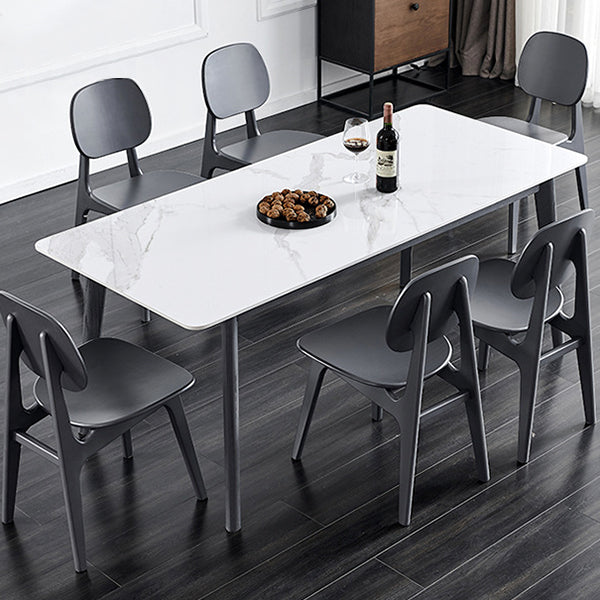 Industrial Rectangle Dining Table for Restaurant Sintered Stone Top Table with 4 Legs