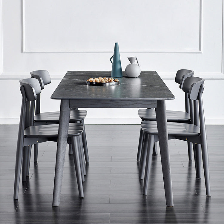 Industrial Rectangle Dining Table for Restaurant Sintered Stone Top Table with 4 Legs