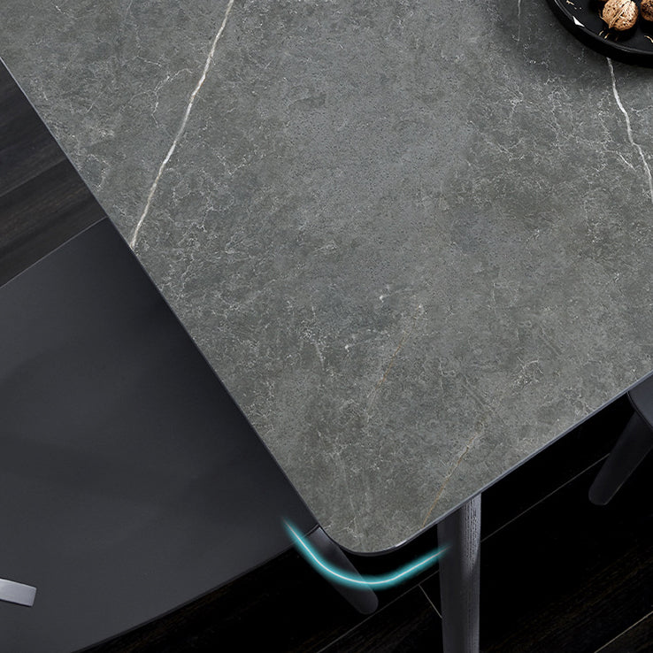 Industrial Rectangle Dining Table for Restaurant Sintered Stone Top Table with 4 Legs