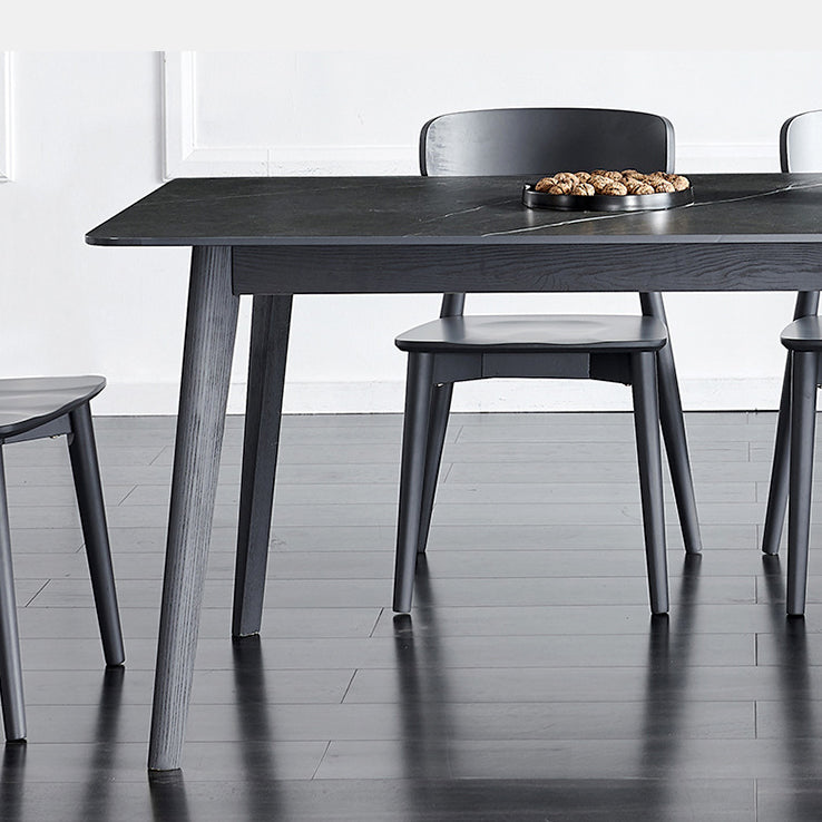 Industrial Rectangle Dining Table for Restaurant Sintered Stone Top Table with 4 Legs