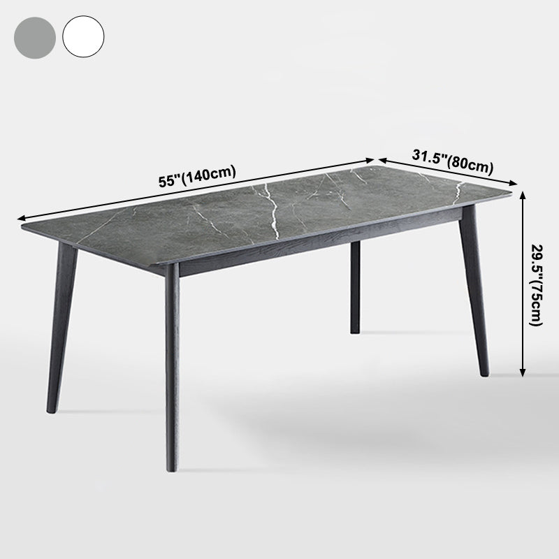 Industrial Rectangle Dining Table for Restaurant Sintered Stone Top Table with 4 Legs