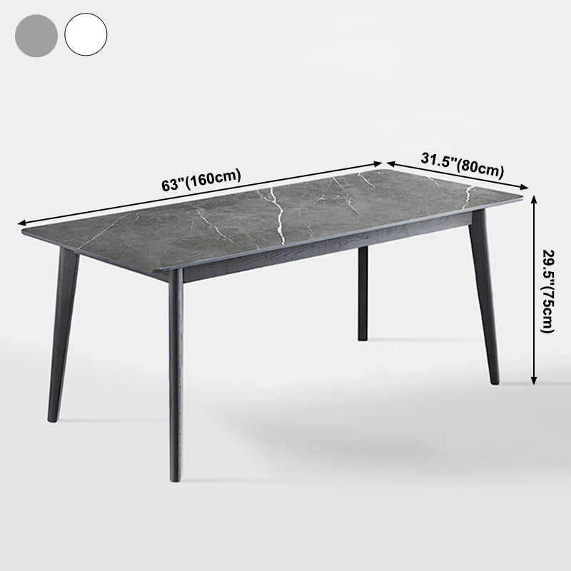 Industrial Rectangle Dining Table for Restaurant Sintered Stone Top Table with 4 Legs