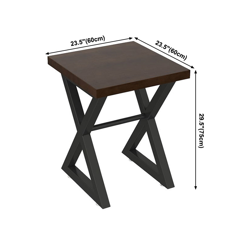 Mesa de comedor marrón de estilo industrial, mesa con caballete de madera maciza para comedor