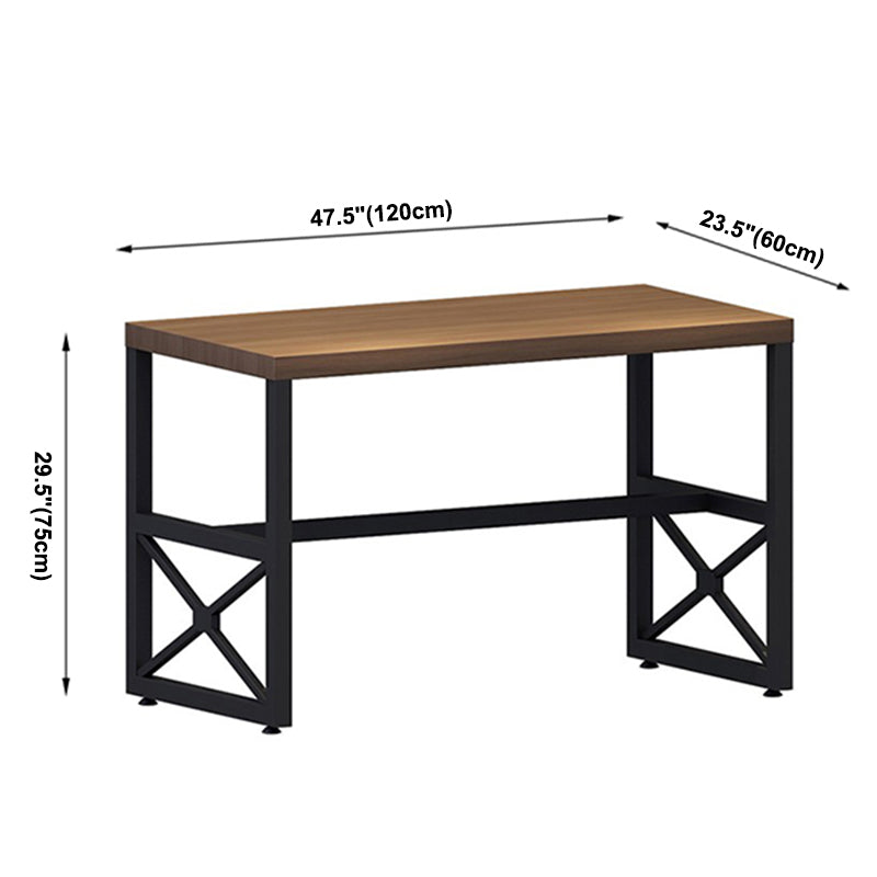 Mesa de mesa de estilo industrial con marco negro para comedor