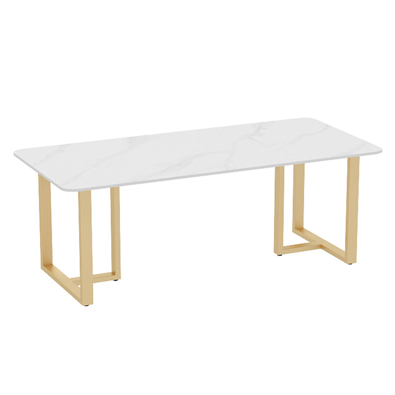 Traditioneller Luxusstil Esstisch Sintered Steintisch mit goldenem Rahmen für Esszimmer
