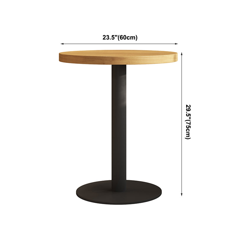 Table en bois de table de dîner brune industrielle avec cadre noir pour salle à manger