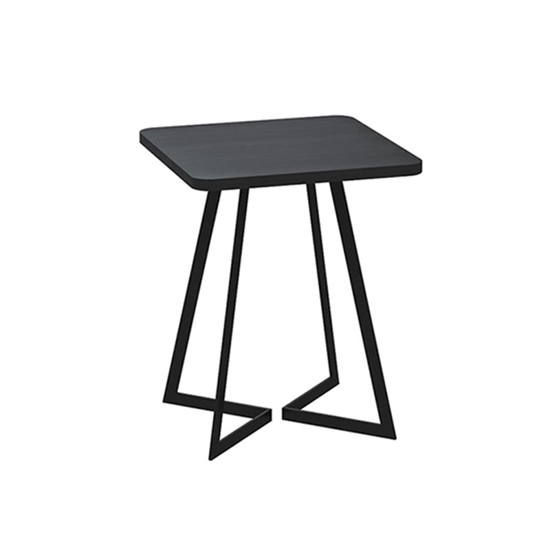 Table à manger industrielle double guéridon en métal avec plateau noir