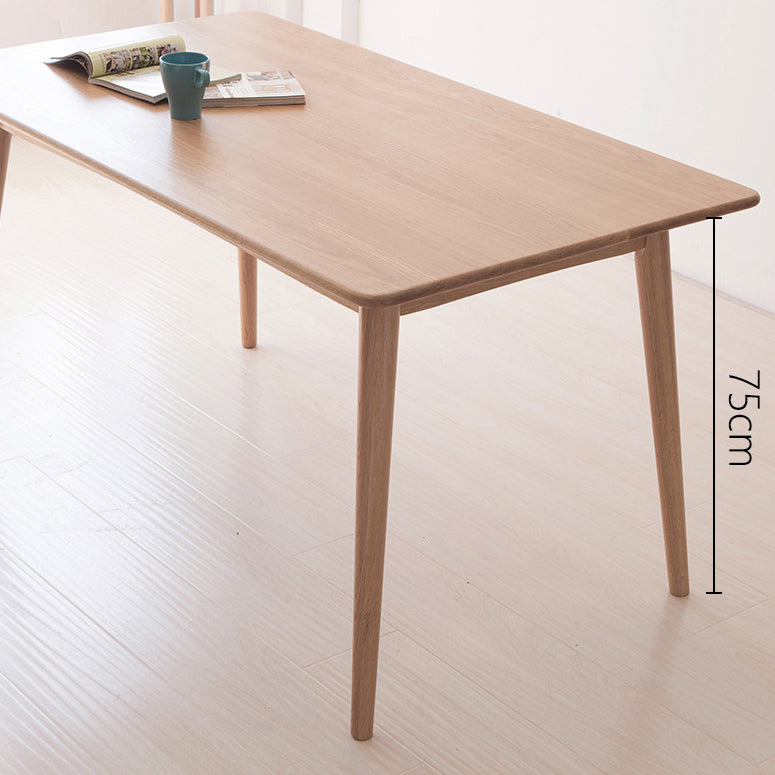 Table rectangulaire en bois de chêne, Table de salle à manger moderne avec 4 pieds pour Restaurant