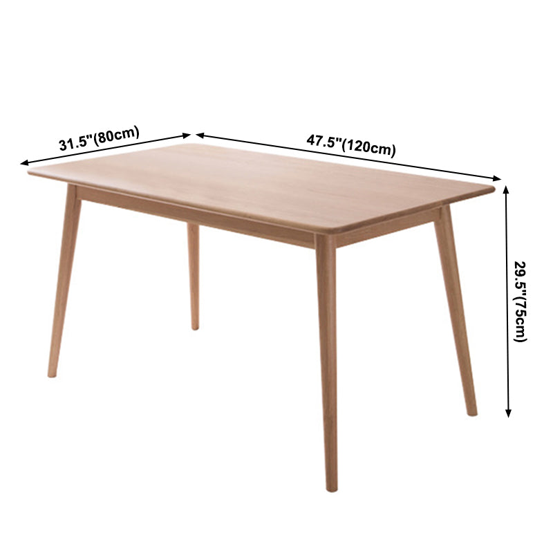 Table rectangulaire en bois de chêne, Table de salle à manger moderne avec 4 pieds pour Restaurant