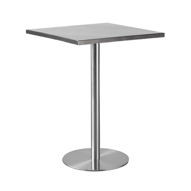 Industrial Dining Room Table Stainless Steel Table with Pedestal Table for Home Kitchen Dinner