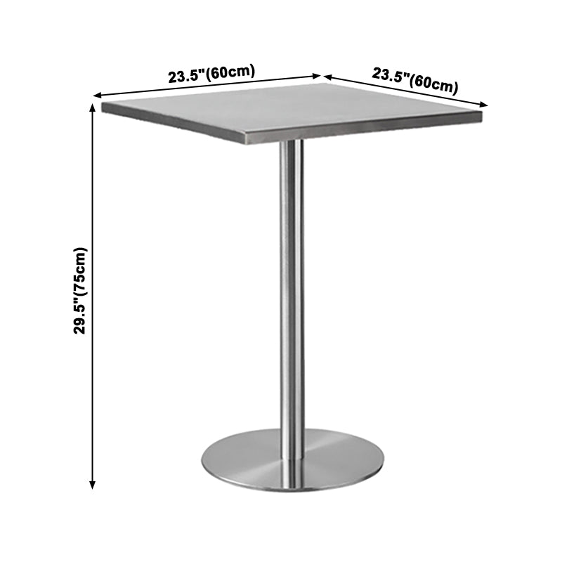 Industrial Dining Room Table Stainless Steel Table with Pedestal Table for Home Kitchen Dinner