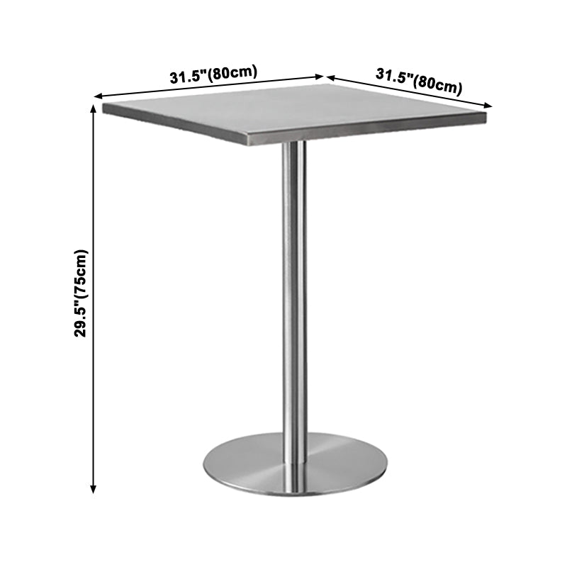 Industrial Dining Room Table Stainless Steel Table with Pedestal Table for Home Kitchen Dinner