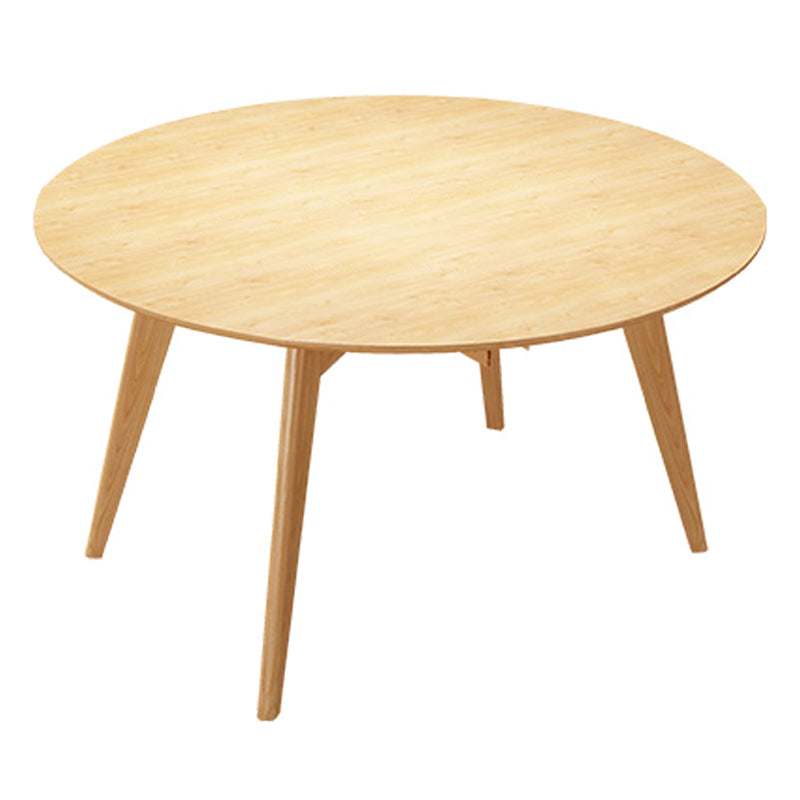Extendable Round Dining Table for Restaurant Modern Rubber Wood Table with 4 Legs