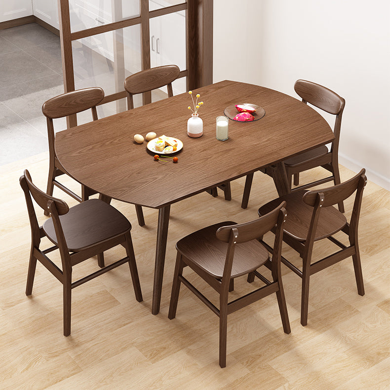 Extendable Round Dining Table for Restaurant Modern Rubber Wood Table with 4 Legs