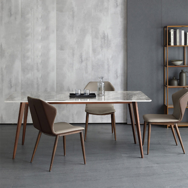 Eettafel van gesinterd steenblad voor restaurant Industriële keukentafel met 4 poten