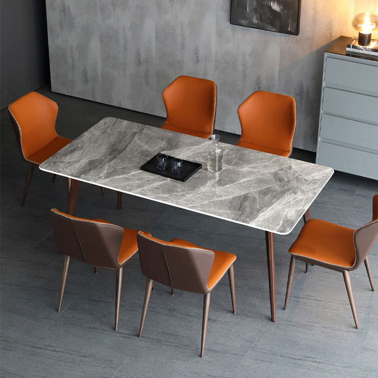 Eettafel van gesinterd steenblad voor restaurant Industriële keukentafel met 4 poten