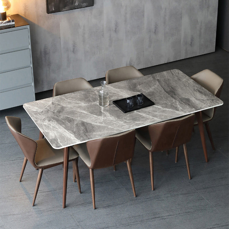 Eettafel van gesinterd steenblad voor restaurant Industriële keukentafel met 4 poten