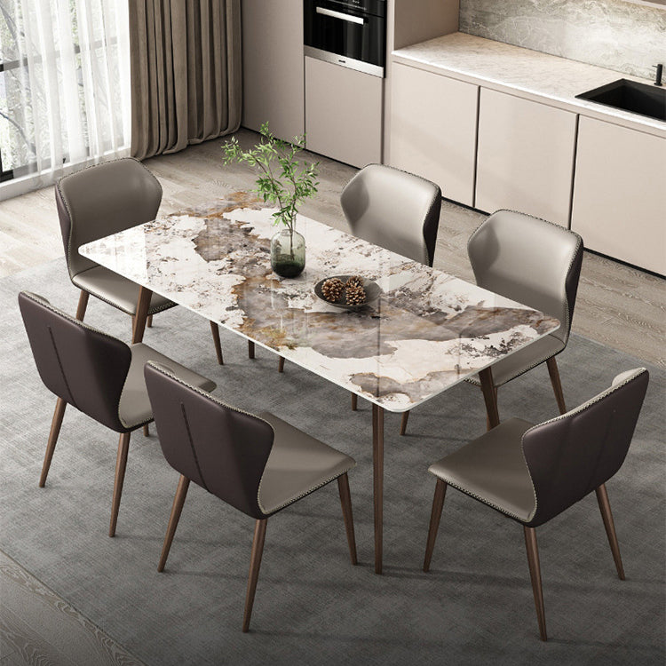 Eettafel van gesinterd steenblad voor restaurant Industriële keukentafel met 4 poten