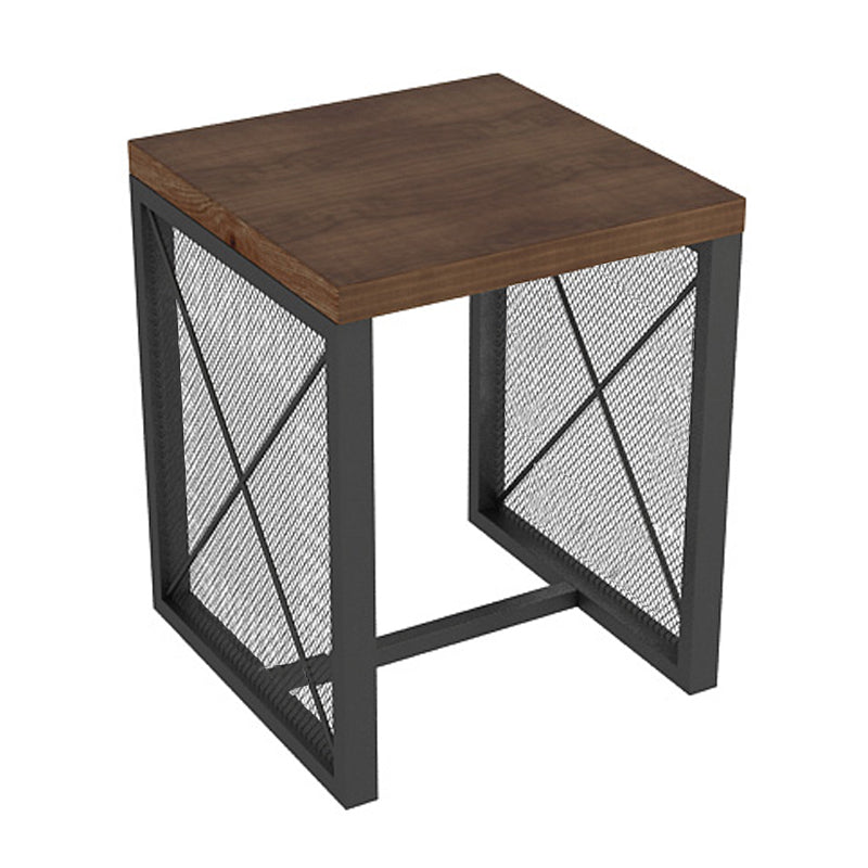 Table à manger industrielle en bois massif de pin avec base à tréteaux pour dîner de cuisine à domicile