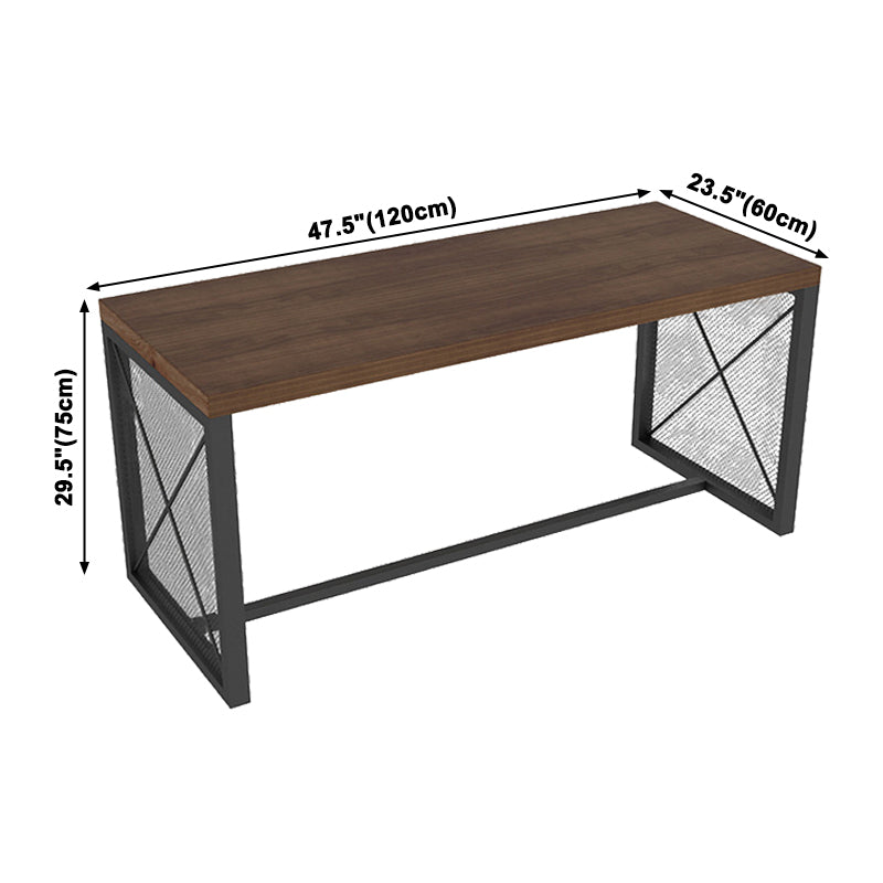 Table à manger industrielle en bois massif de pin avec base à tréteaux pour dîner de cuisine à domicile