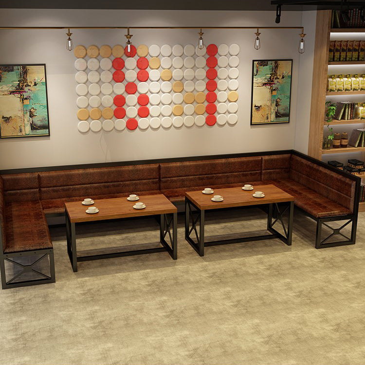 Industrial Rectangle Dining Room Table Solid Wood Table with Trestle Base for Home Kitchen Dinner