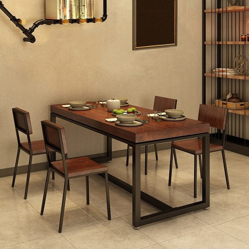 Industrieller Esszimmertisch Kiefer Massivholz Tisch mit Trestle Basis für das Abendessen in der Küche zu Hause
