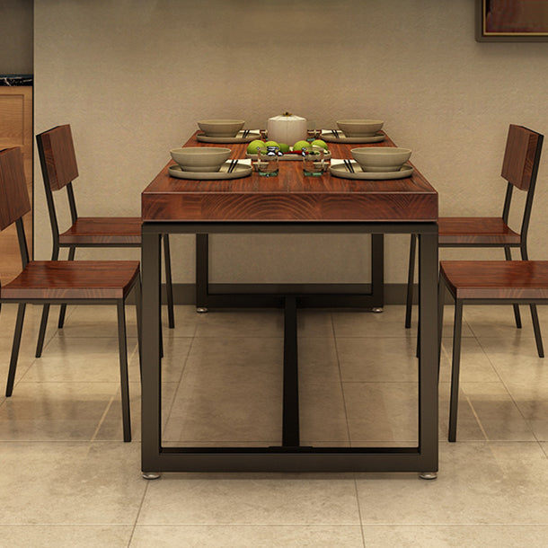 Industrieller Esszimmertisch Kiefer Massivholz Tisch mit Trestle Basis für das Abendessen in der Küche zu Hause