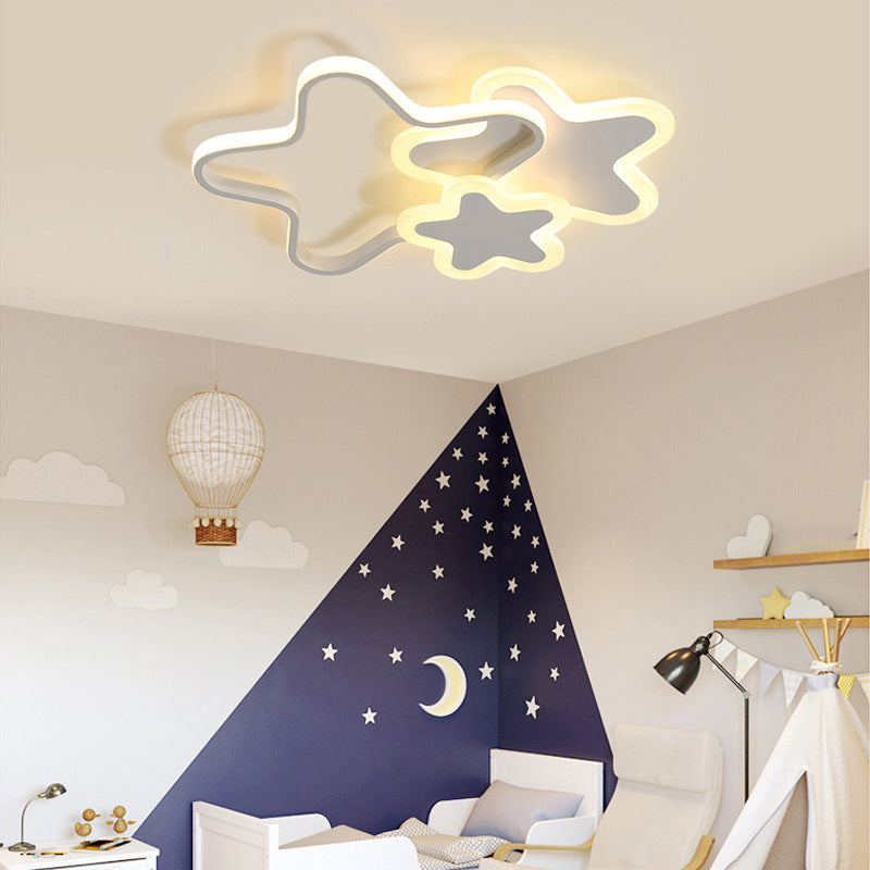 Acrylic Starry LED Ceiling Light in Modern Creative Style Lacquered Iron Flush Mount for Bedroom