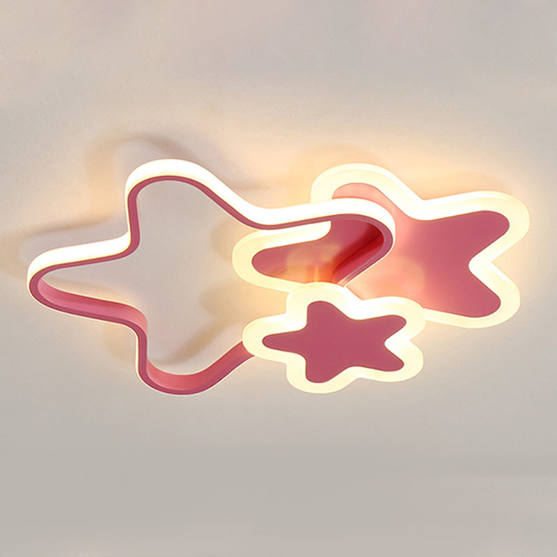 Acrylic Starry LED Ceiling Light in Modern Creative Style Lacquered Iron Flush Mount for Bedroom