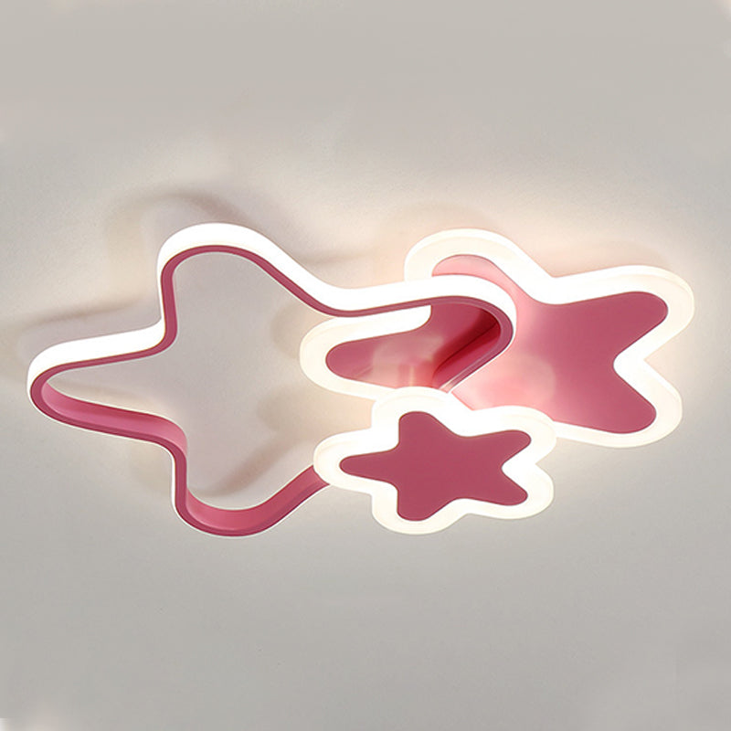 Acrylic Starry LED Ceiling Light in Modern Creative Style Lacquered Iron Flush Mount for Bedroom