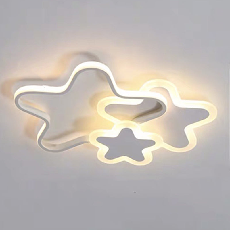 Acrylic Starry LED Ceiling Light in Modern Creative Style Lacquered Iron Flush Mount for Bedroom