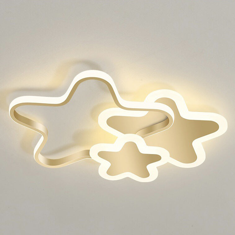 Acrylic Starry LED Ceiling Light in Modern Creative Style Lacquered Iron Flush Mount for Bedroom