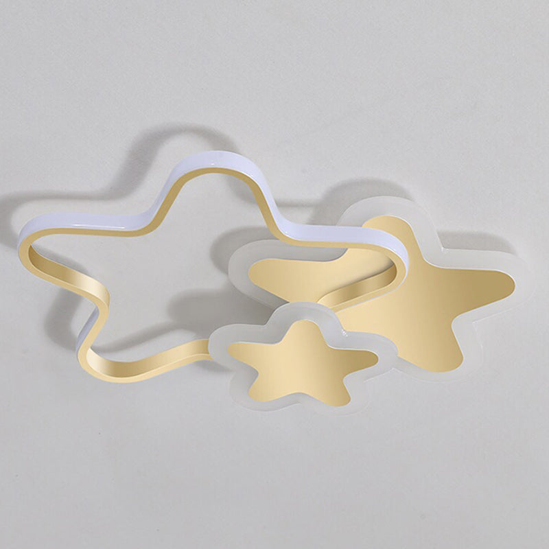 Acrylic Starry LED Ceiling Light in Modern Creative Style Lacquered Iron Flush Mount for Bedroom