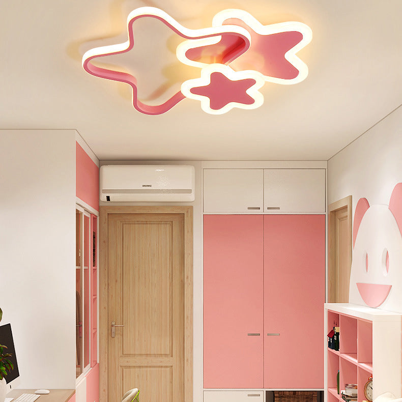 Acrylic Starry LED Ceiling Light in Modern Creative Style Lacquered Iron Flush Mount for Bedroom