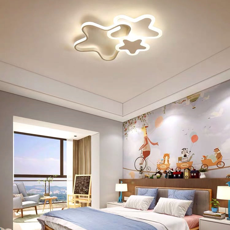 Acrylic Starry LED Ceiling Light in Modern Creative Style Lacquered Iron Flush Mount for Bedroom