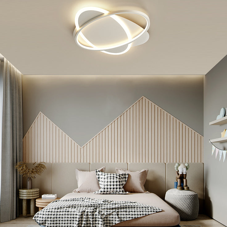 Acrylic Oblong LED Ceiling Light in Modern Minimalist Style Lacquered Iron Flush Mount for Bedroom