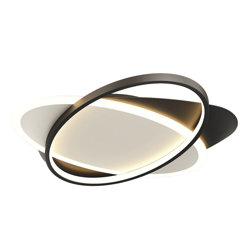 Acrylic Oblong LED Ceiling Light in Modern Minimalist Style Lacquered Iron Flush Mount for Bedroom