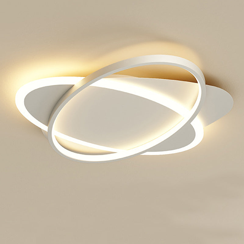 Acrylic Oblong LED Ceiling Light in Modern Minimalist Style Lacquered Iron Flush Mount for Bedroom