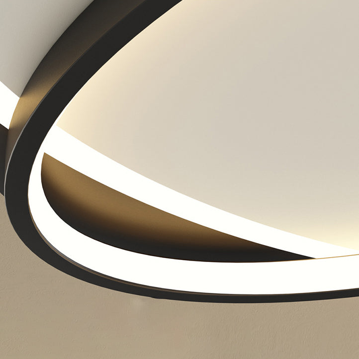 Acrylic Oblong LED Ceiling Light in Modern Minimalist Style Lacquered Iron Flush Mount for Bedroom