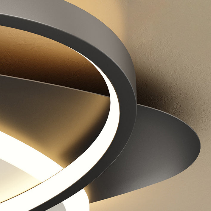 Acrylic Oblong LED Ceiling Light in Modern Minimalist Style Lacquered Iron Flush Mount for Bedroom