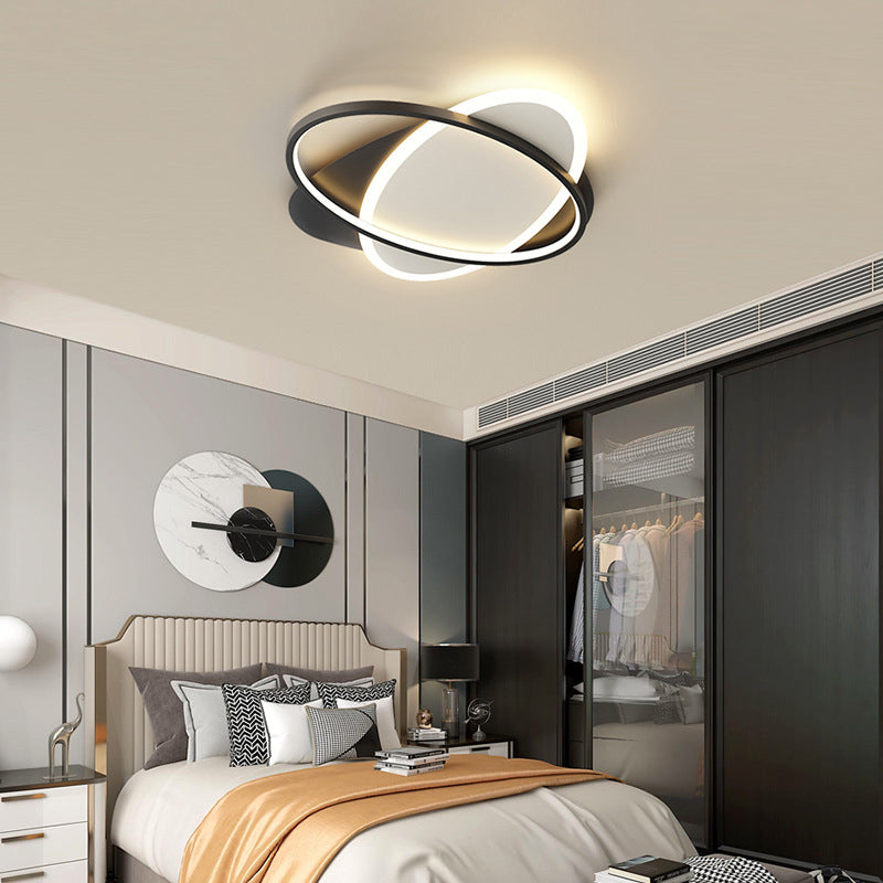 Acrylic Oblong LED Ceiling Light in Modern Minimalist Style Lacquered Iron Flush Mount for Bedroom