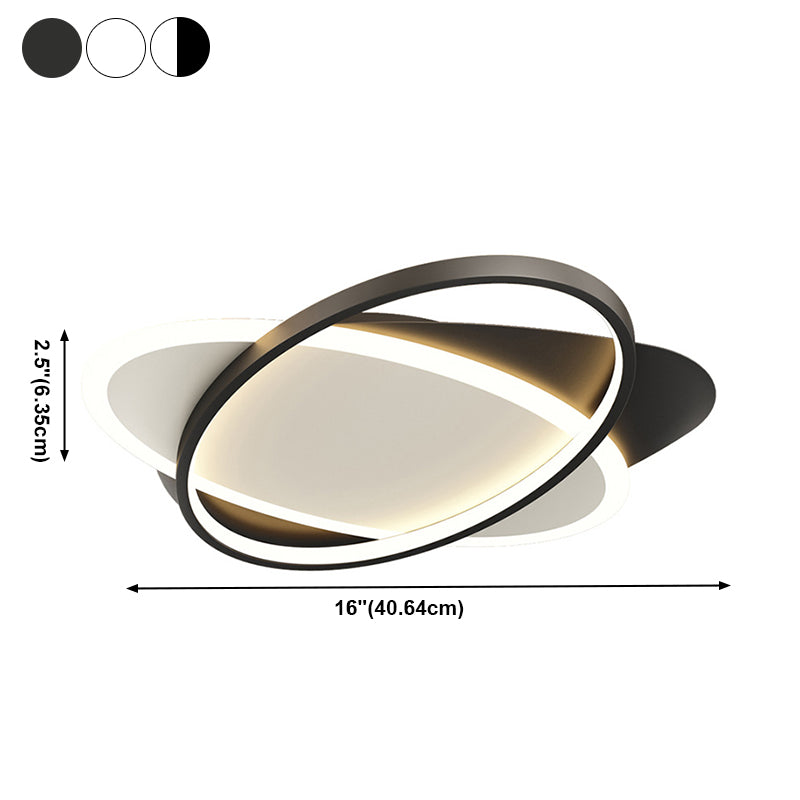 Acrylic Oblong LED Ceiling Light in Modern Minimalist Style Lacquered Iron Flush Mount for Bedroom