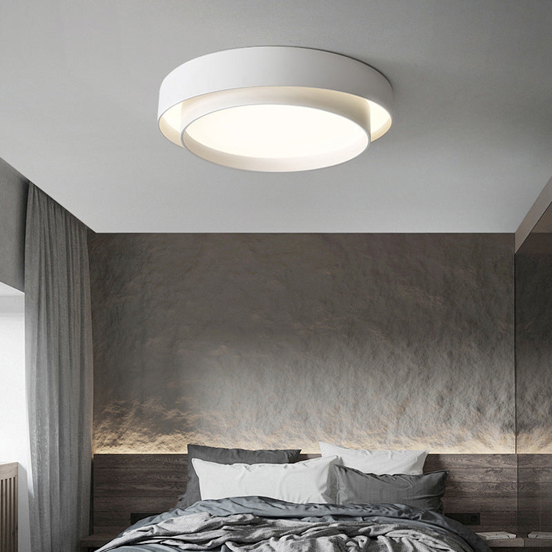 Lámpara de techo LED circular creativa moderna, soporte empotrado de hierro lacado con pantalla acrílica