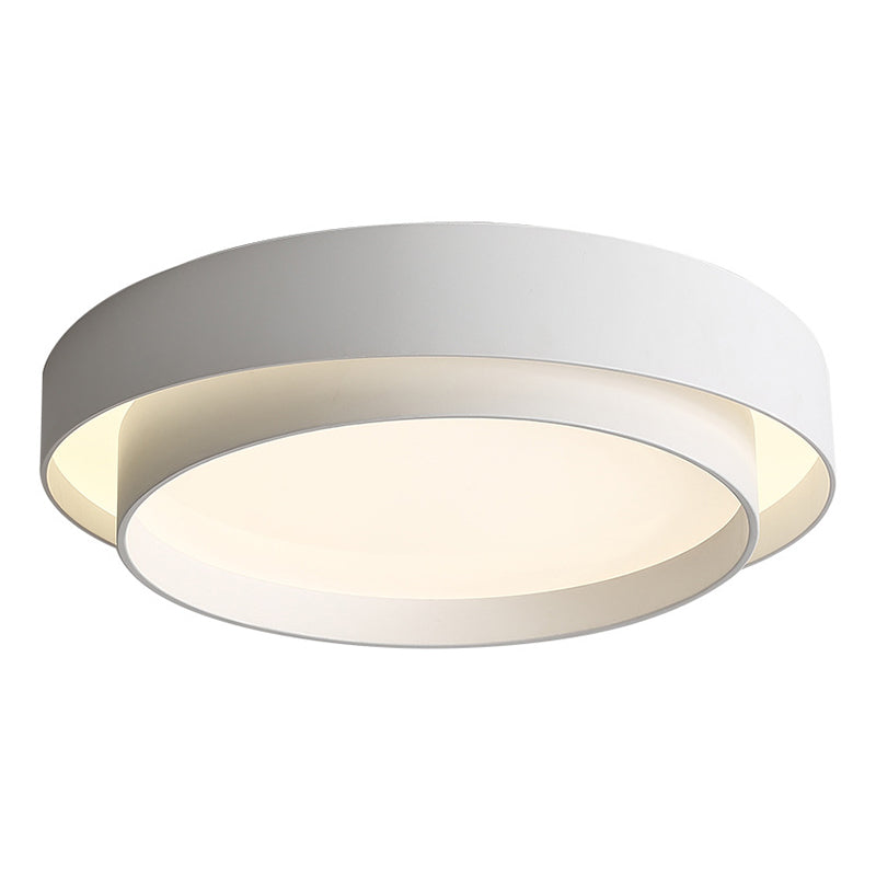 Lámpara de techo LED circular creativa moderna, soporte empotrado de hierro lacado con pantalla acrílica