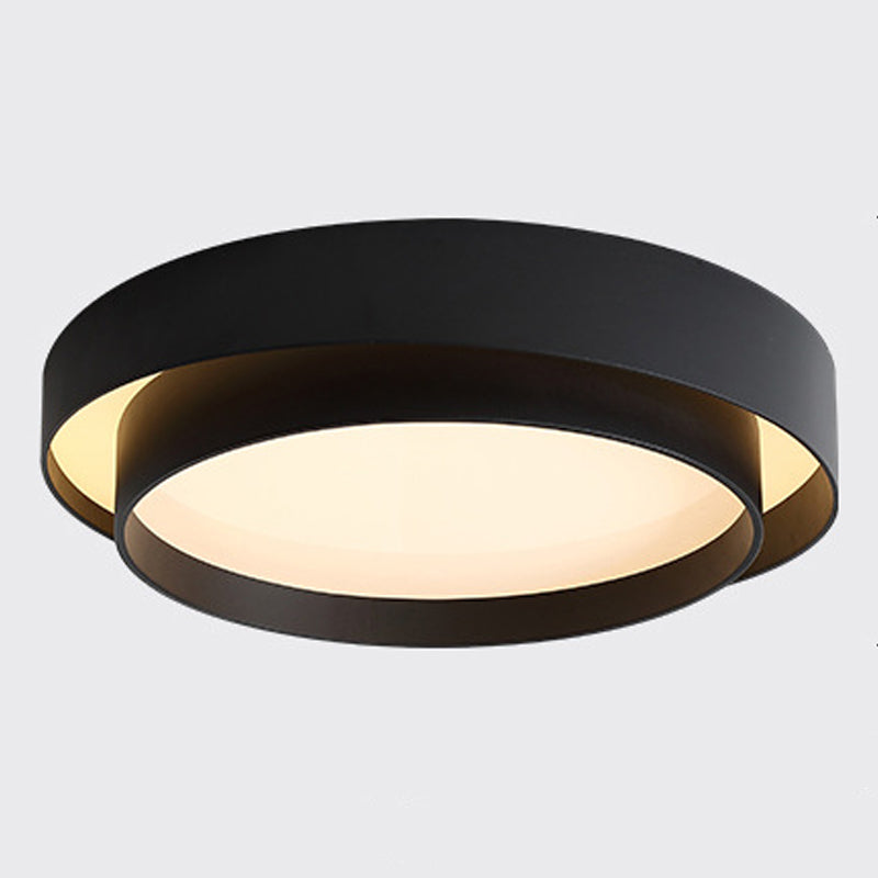 Lámpara de techo LED circular creativa moderna, soporte empotrado de hierro lacado con pantalla acrílica